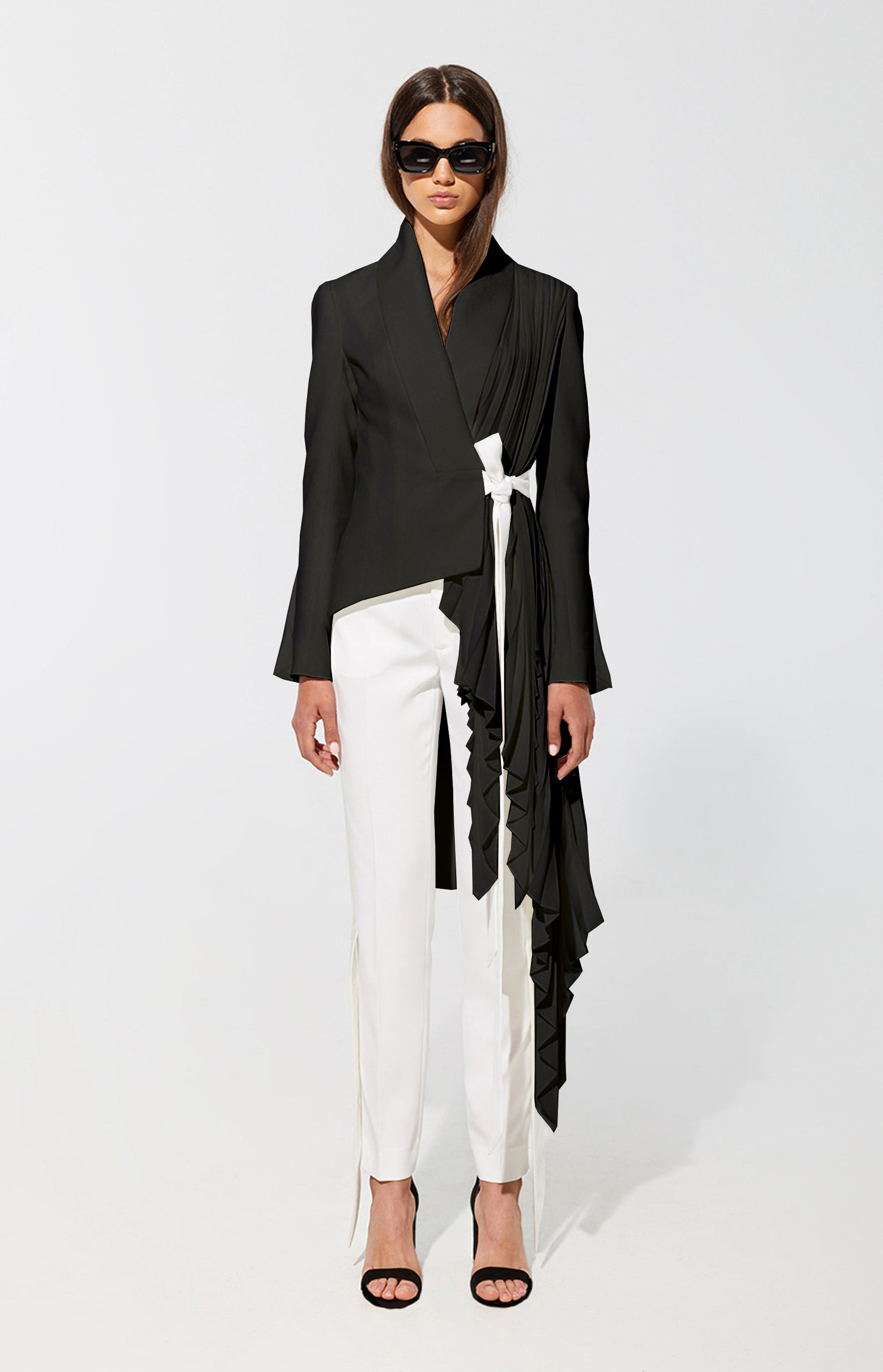 Signature tuxedo jacket with soft pleats