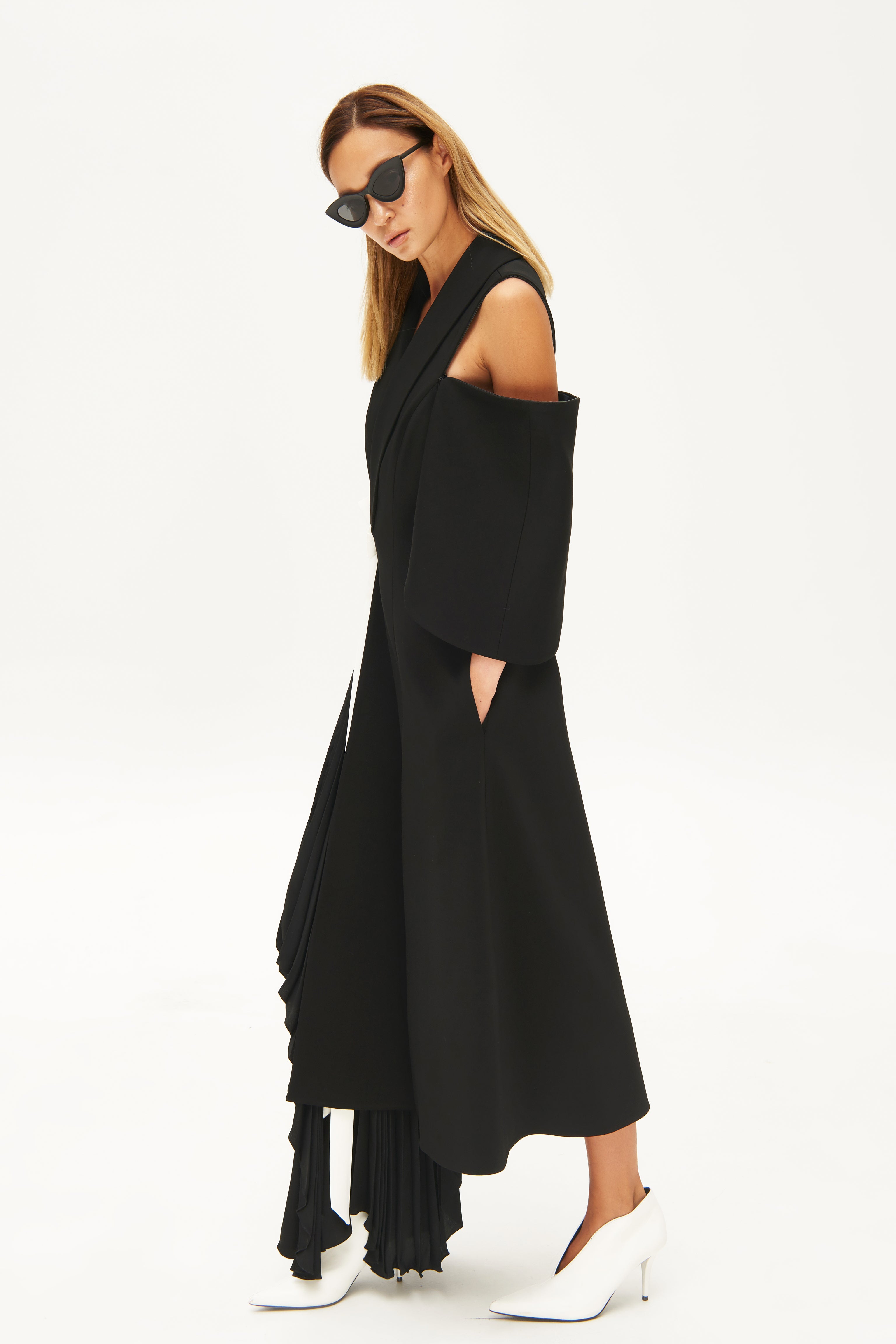 Pleated side signature dress