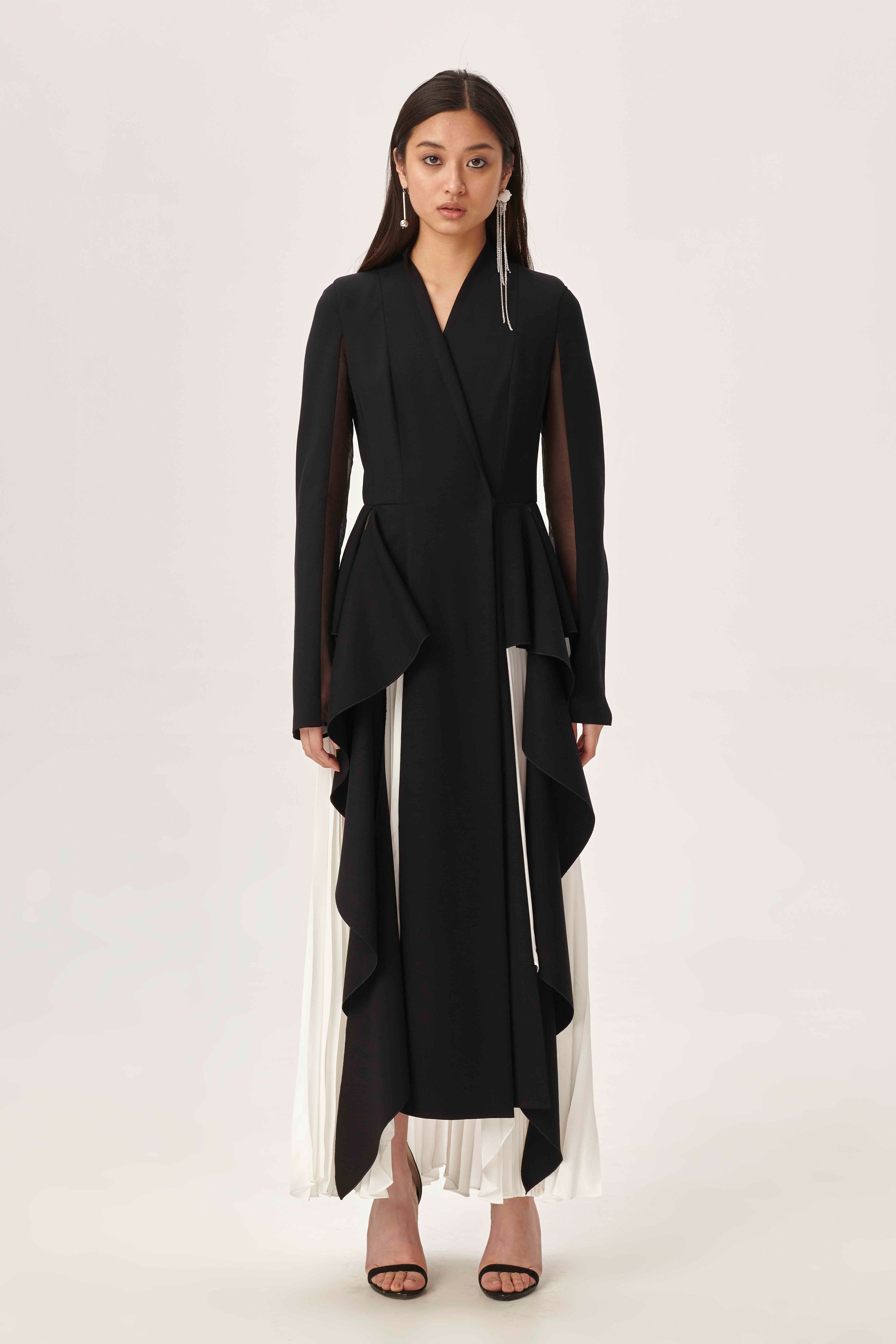 Melted columns tuxedo dress