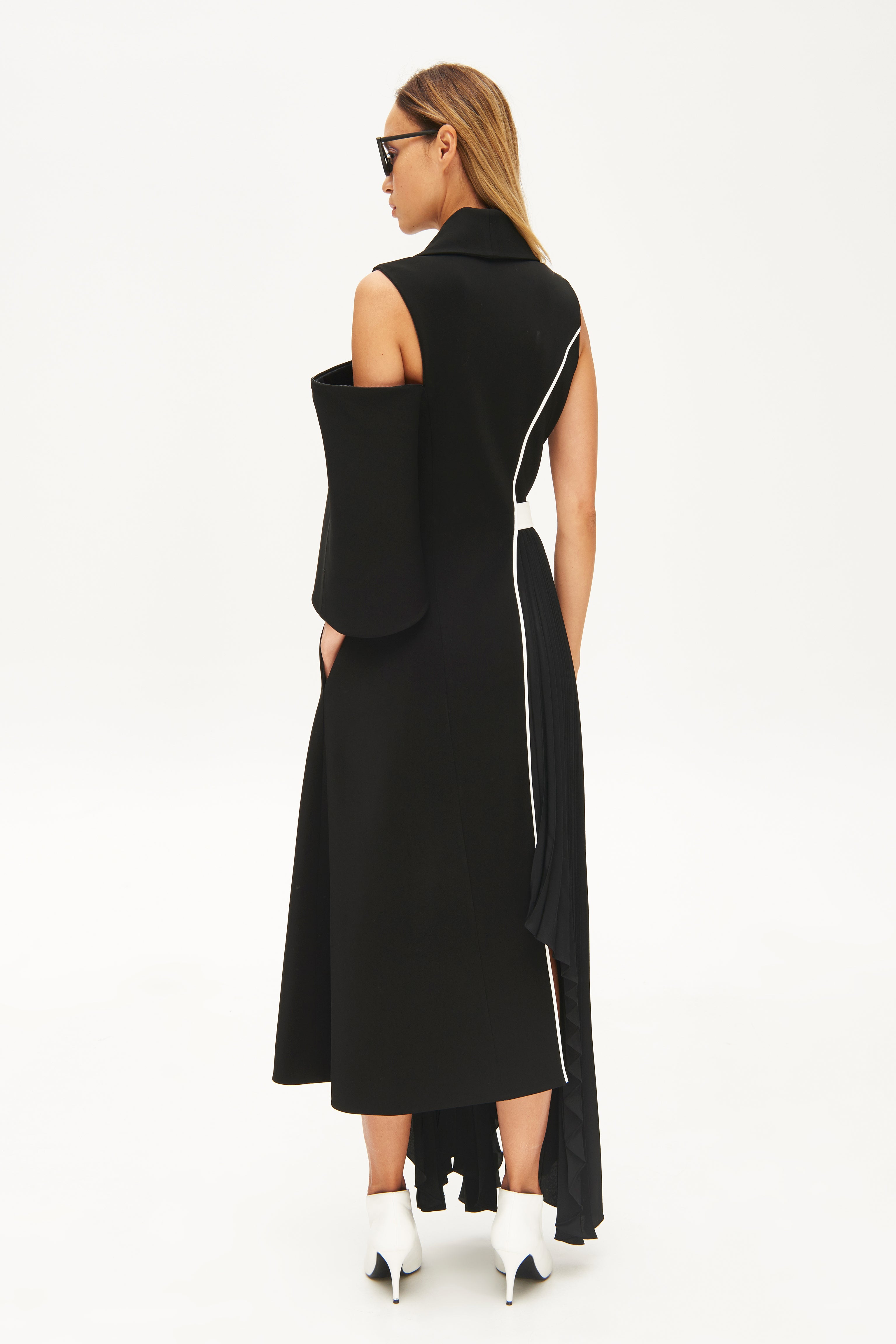 Pleated side signature dress